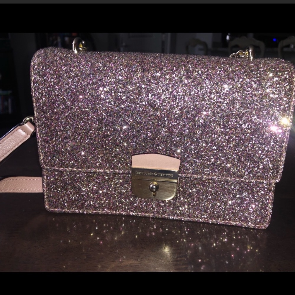 kate spade Sunset Lane pink glitter crossbody